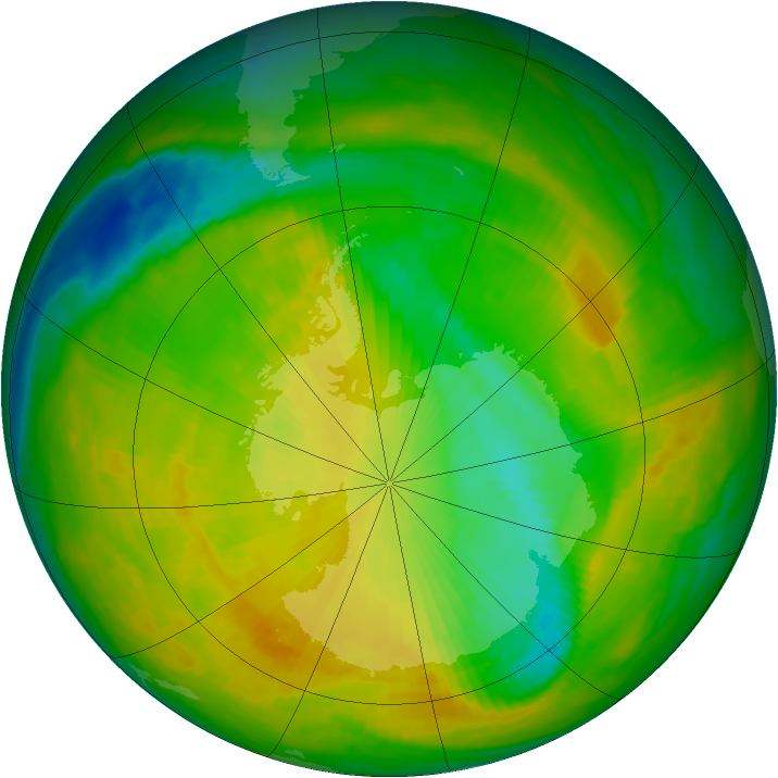 Antarctic ozone map for 21 November 1991